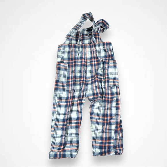 4/$20 Plaid Overalls in Blue and White - Picture 4 of 5